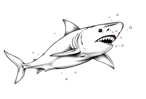 shark scuba diving tattoo idea