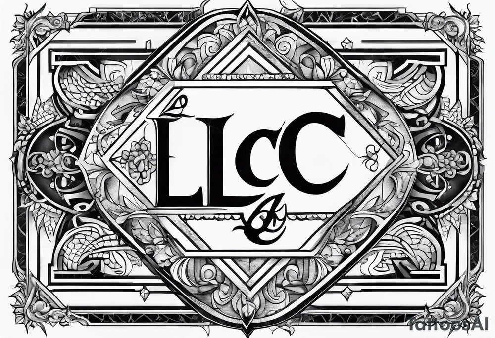 small fine line art with the letters L and C tattoo idea