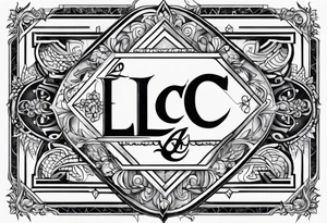small fine line art with the letters L and C tattoo idea