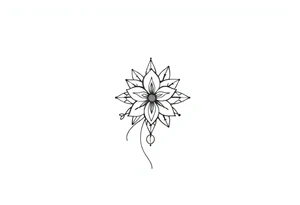 Raminho de folhas com flor de mandala tattoo idea
