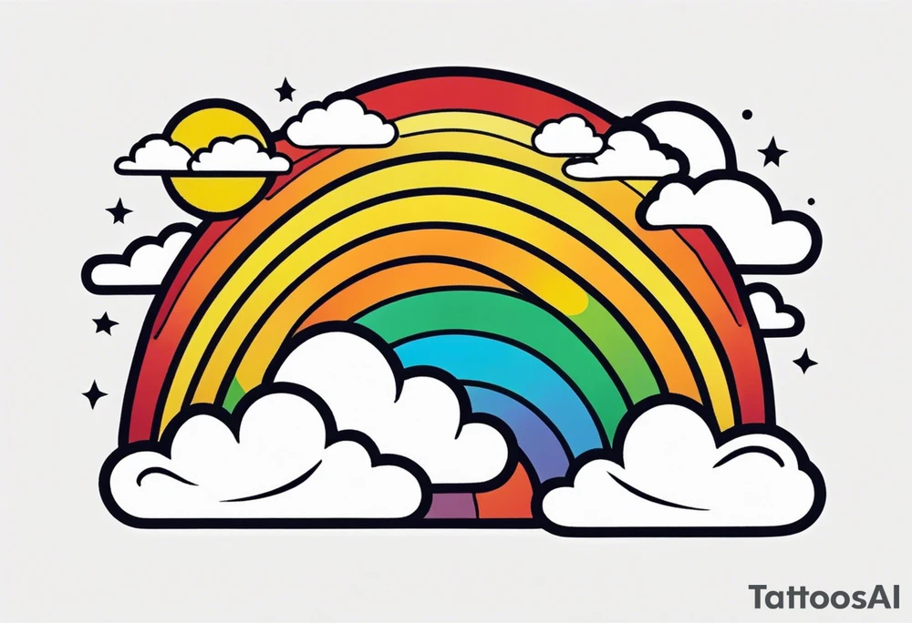 rainbow in clouds

old school vintage simple traditional design 



bold color simple tattoo idea