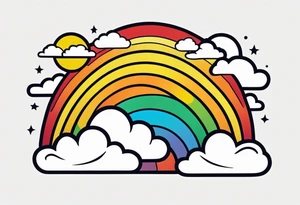 rainbow in clouds

old school vintage simple traditional design 



bold color simple tattoo idea
