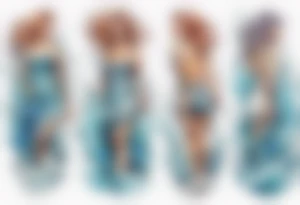 a glass woman standing in crashing waves tattoo idea