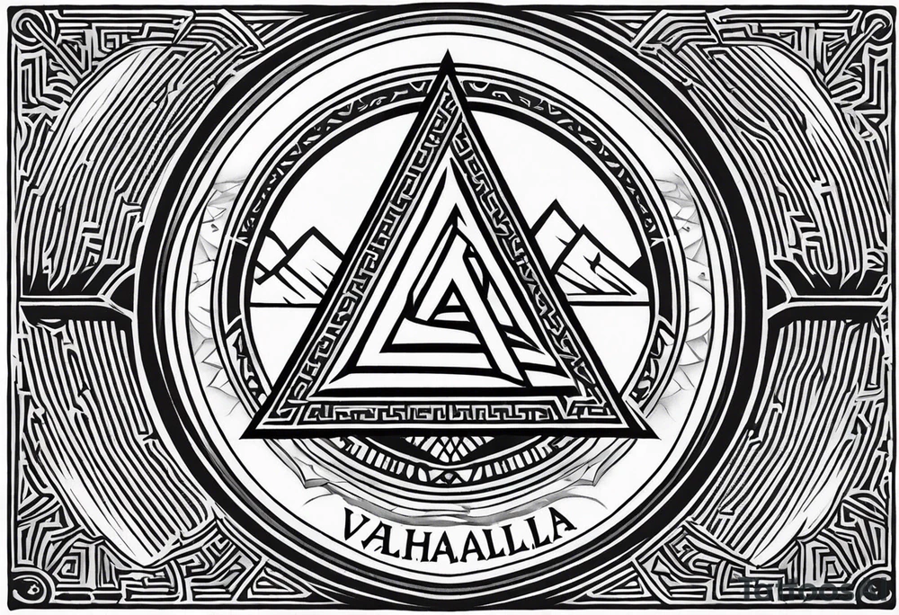 Valhalla shield sword valknut tattoo idea