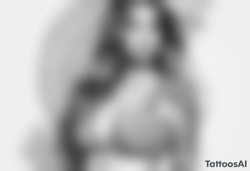 Woman in bikini tattoo idea