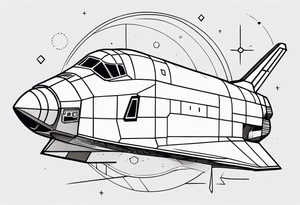 space shuttle broken up into geometric shapes tattoo idea