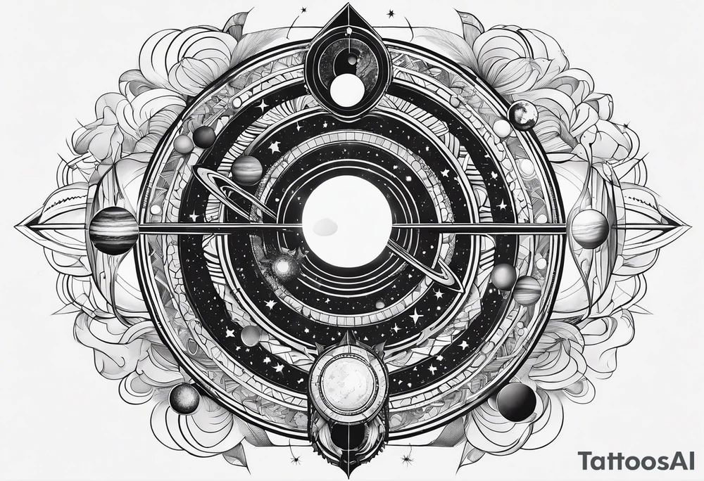 geometric representation of the solar system tattoo idea