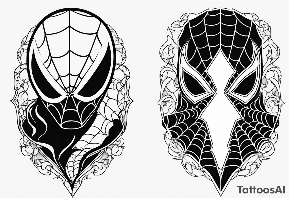 Couple tattoo with Venom and Spider-man tattoo idea