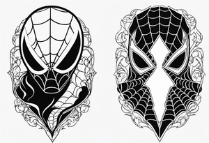 Couple tattoo with Venom and Spider-man tattoo idea
