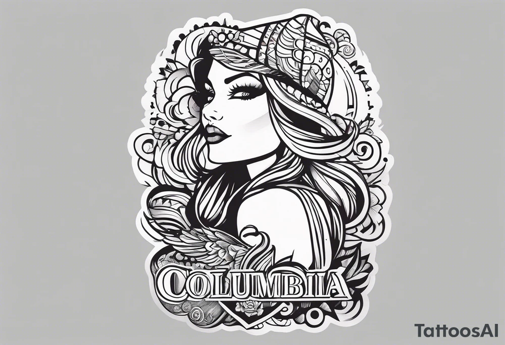 Columbia culture tattoo idea on leg/leg sleeve tattoo idea