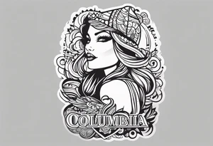 Columbia culture tattoo idea on leg/leg sleeve tattoo idea