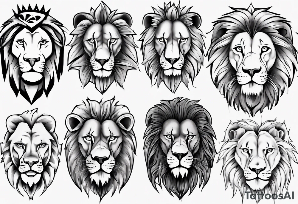 wild king lion tattoo idea