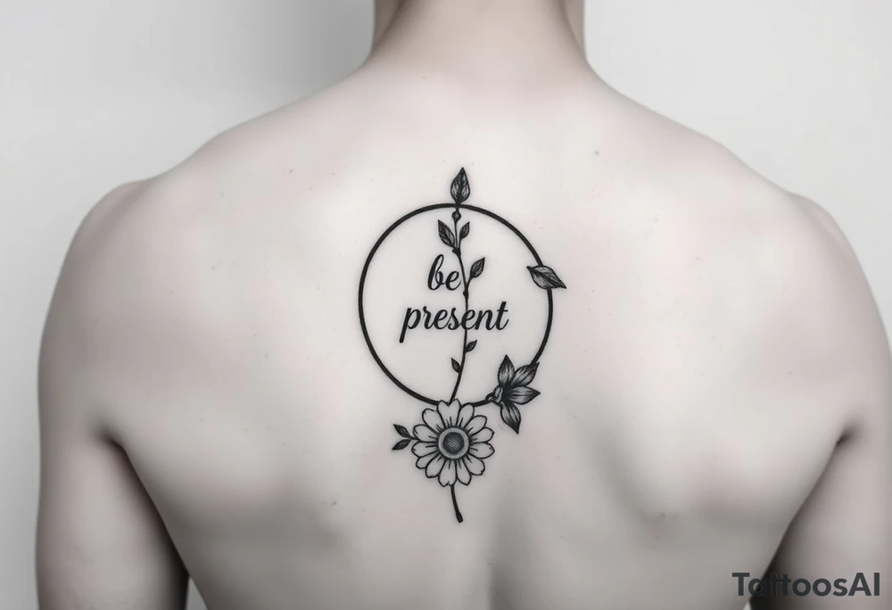 Forearm tattoo with moon enso ring. Add flowers. Add a stem that says be present. tattoo idea