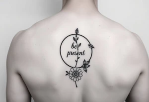 Forearm tattoo with moon enso ring. Add flowers. Add a stem that says be present. tattoo idea