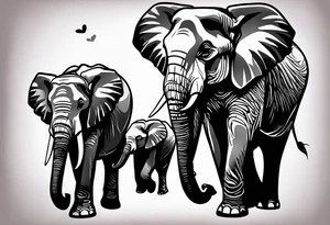 mother daughter , elephants tattoo idea