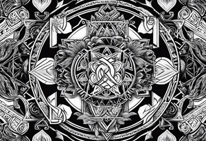 gods of Scandinavian mythology and runes tattoo idea