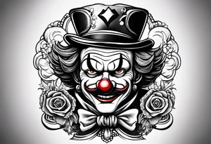 buggie the clown from one piece in the style of Comedy and Tragedy tattoo idea