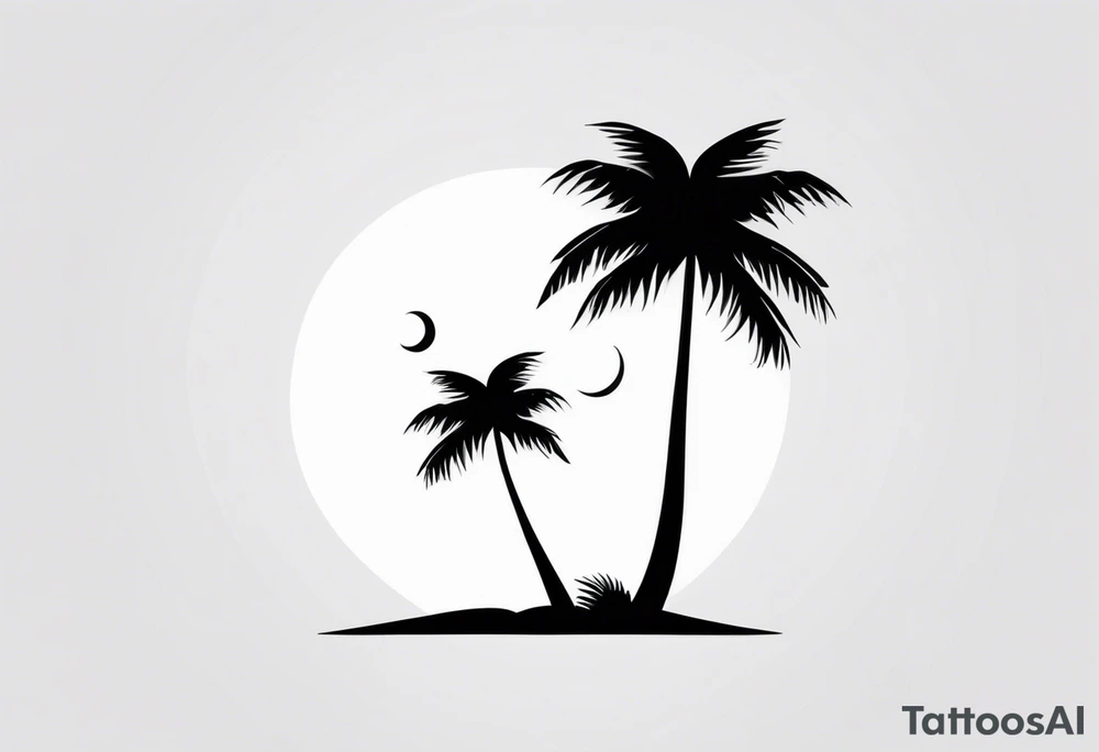 A lonely palm tree tattoo idea