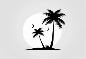 A lonely palm tree tattoo idea