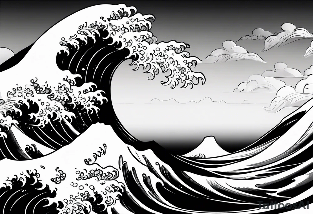 Japanese background waves or sky tattoo idea