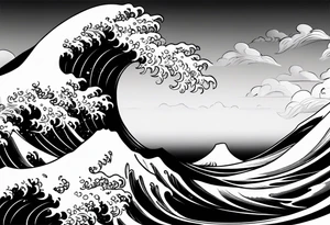 Japanese background waves or sky tattoo idea
