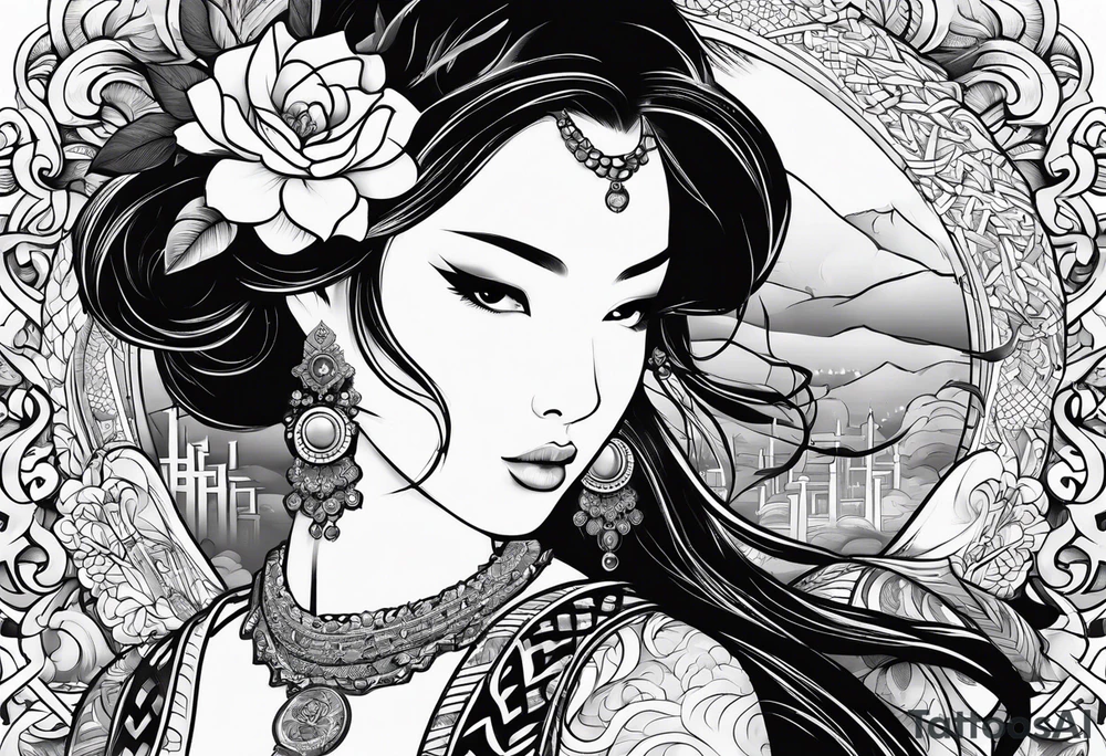 china. manyhands tattoo idea