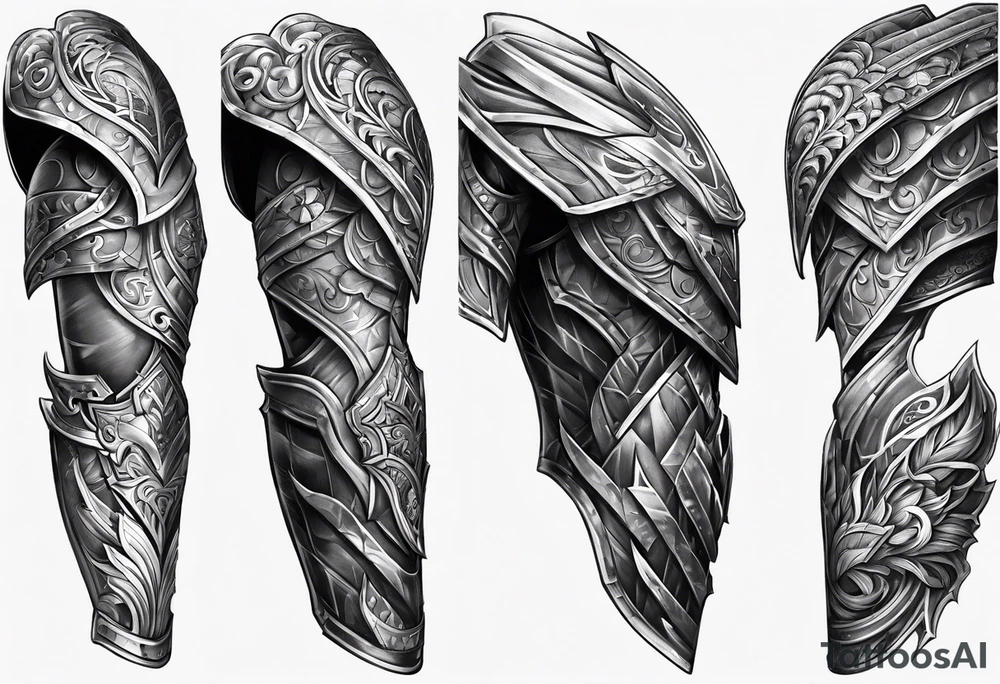 Armor for upper arm tattoo idea