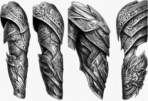 Armor for upper arm tattoo idea