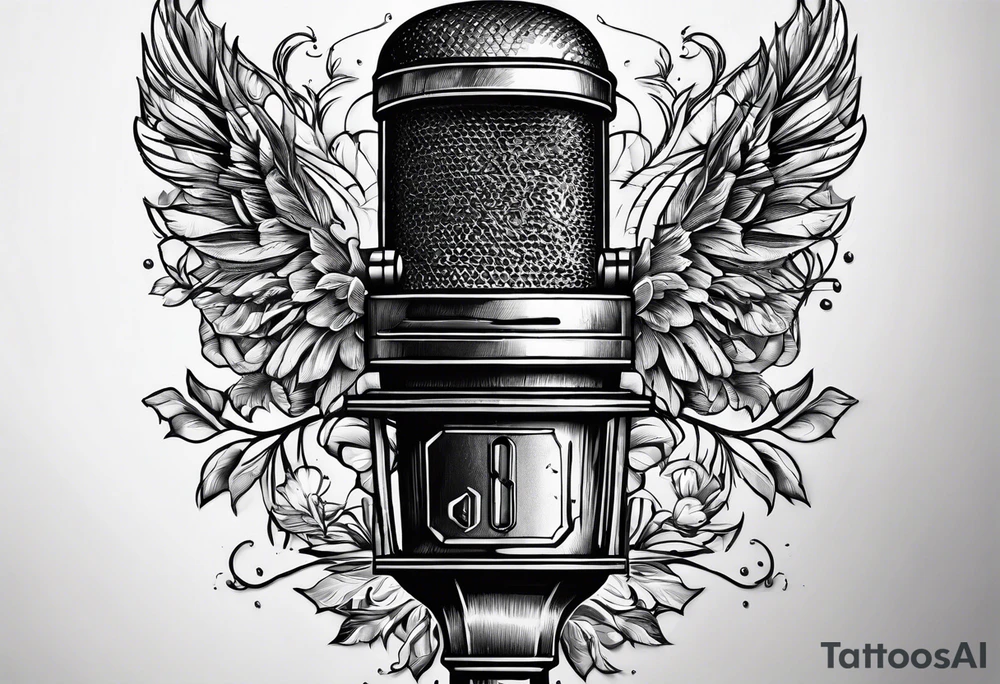 A microphone in nature tattoo idea