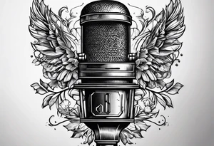 A microphone in nature tattoo idea