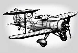 sketch of adventure plane in perspective from the bottom tattoo idea