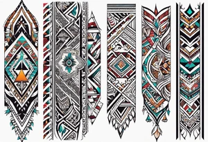 indian tribal leg sleeve tattoo idea