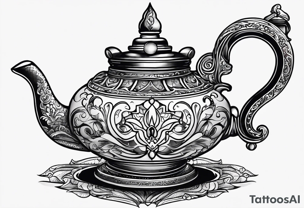 magic lamp with message prince ali tattoo idea