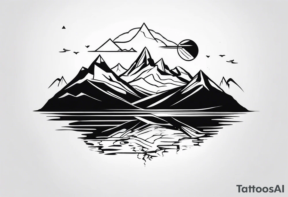 Mountains with a river tattoo idea