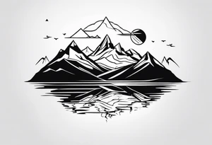 Mountains with a river tattoo idea