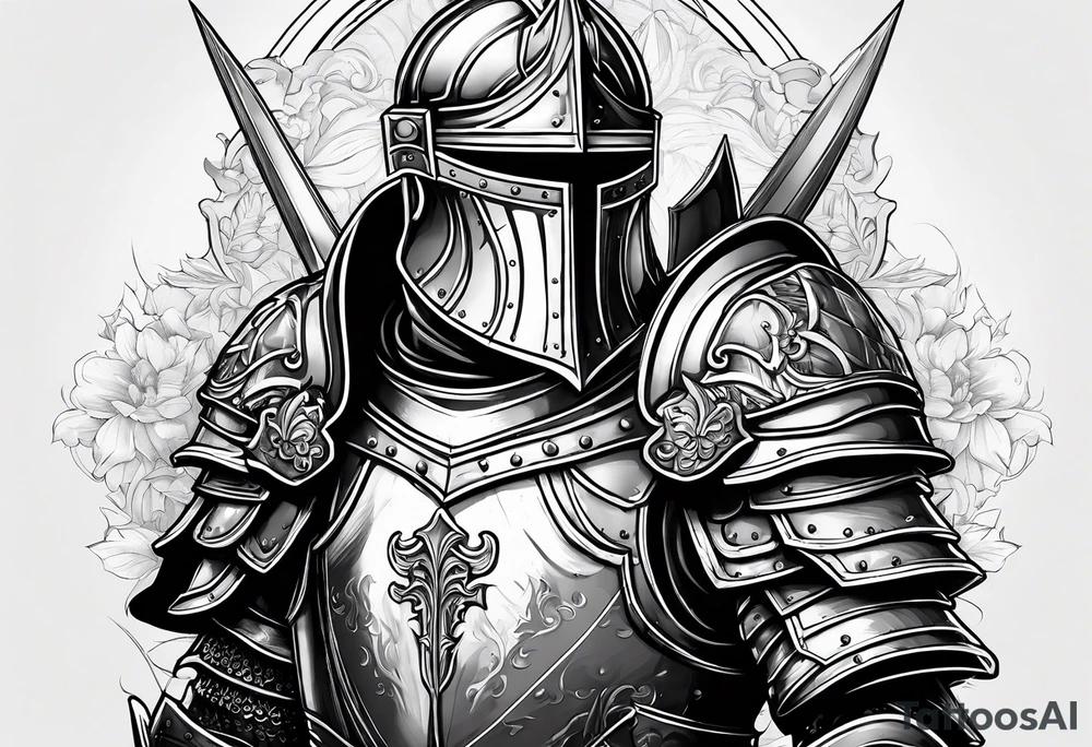 knight in heavy armor tattoo idea