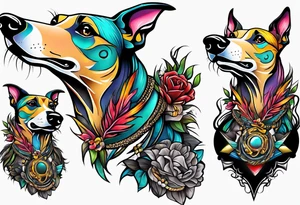 Punk greyhound tattoo idea