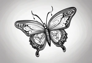 butterfly stabbed by a knife tattoo idea