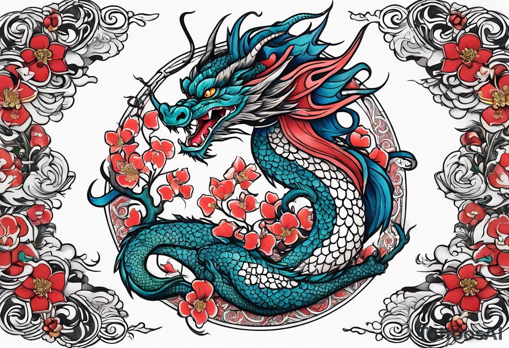 Dragon in wonderland tattoo idea