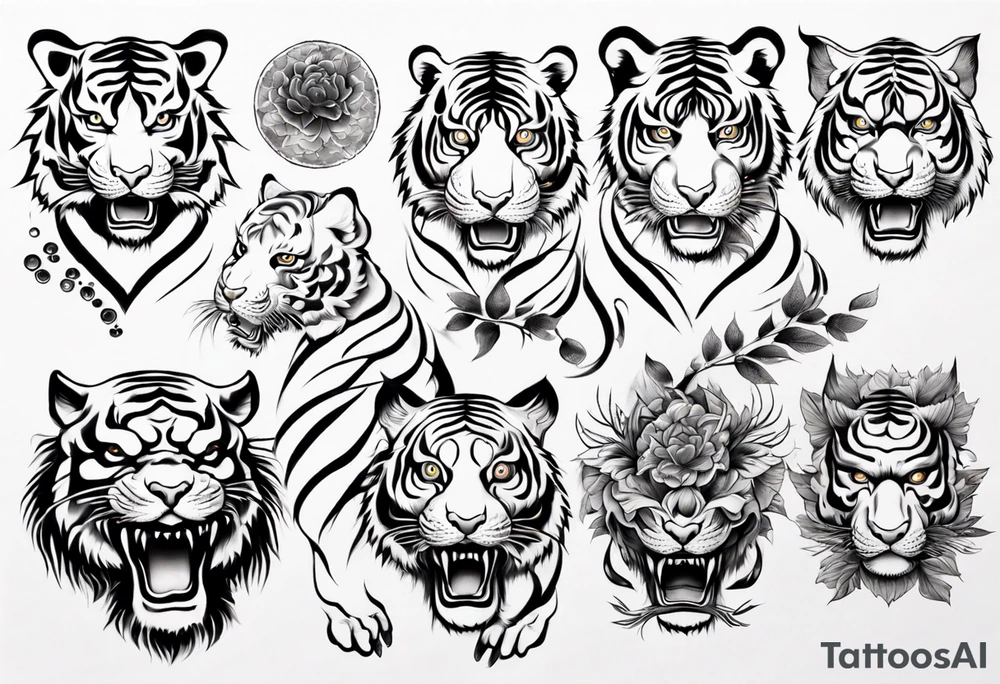 Tiger sleeve tattoo tattoo idea