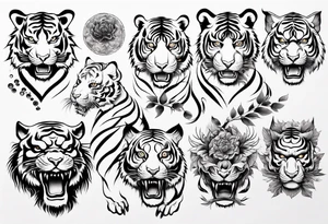 Tiger sleeve tattoo tattoo idea