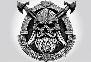 Valhalla valknut shield axe tattoo idea