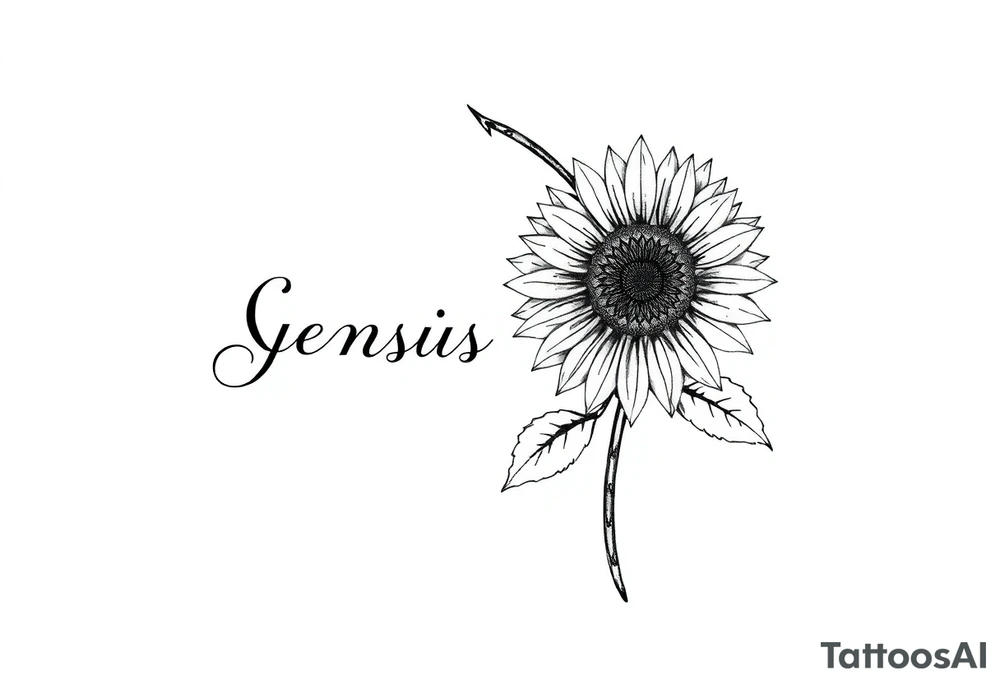 Sagittarius, name genesis and a sunflower tattoo idea