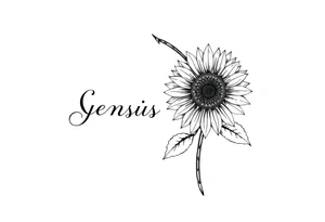 Sagittarius, name genesis and a sunflower tattoo idea