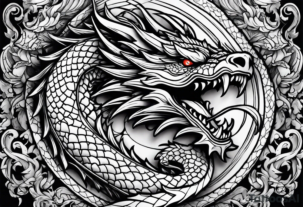 roaring dragons tattoo idea