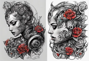 Blend organic and circuitry arm tattoo tattoo idea