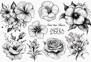 flowers and the date blow the flowers 12.08.05 tattoo idea