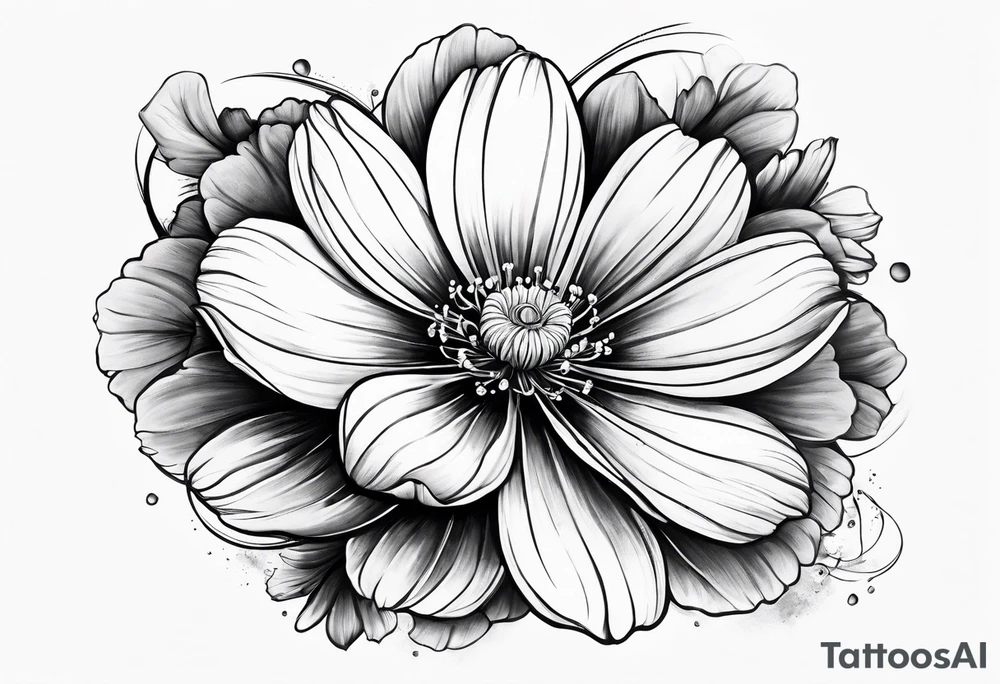 cosmos flower tattoo idea
