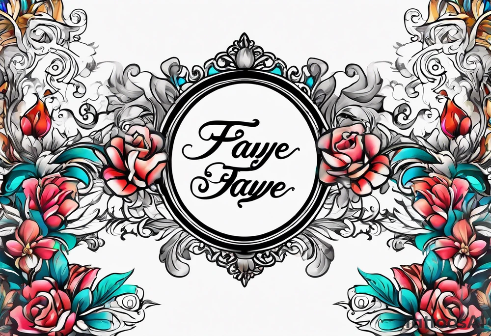 I want the name, Sha and Faye in cursive tattoo idea
