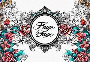 I want the name, Sha and Faye in cursive tattoo idea